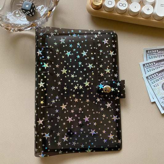 The Star Burst Black Binder - Translucent Black A6 Binder