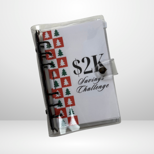 Save $2k Checkered Christmas Trees Savings Binder