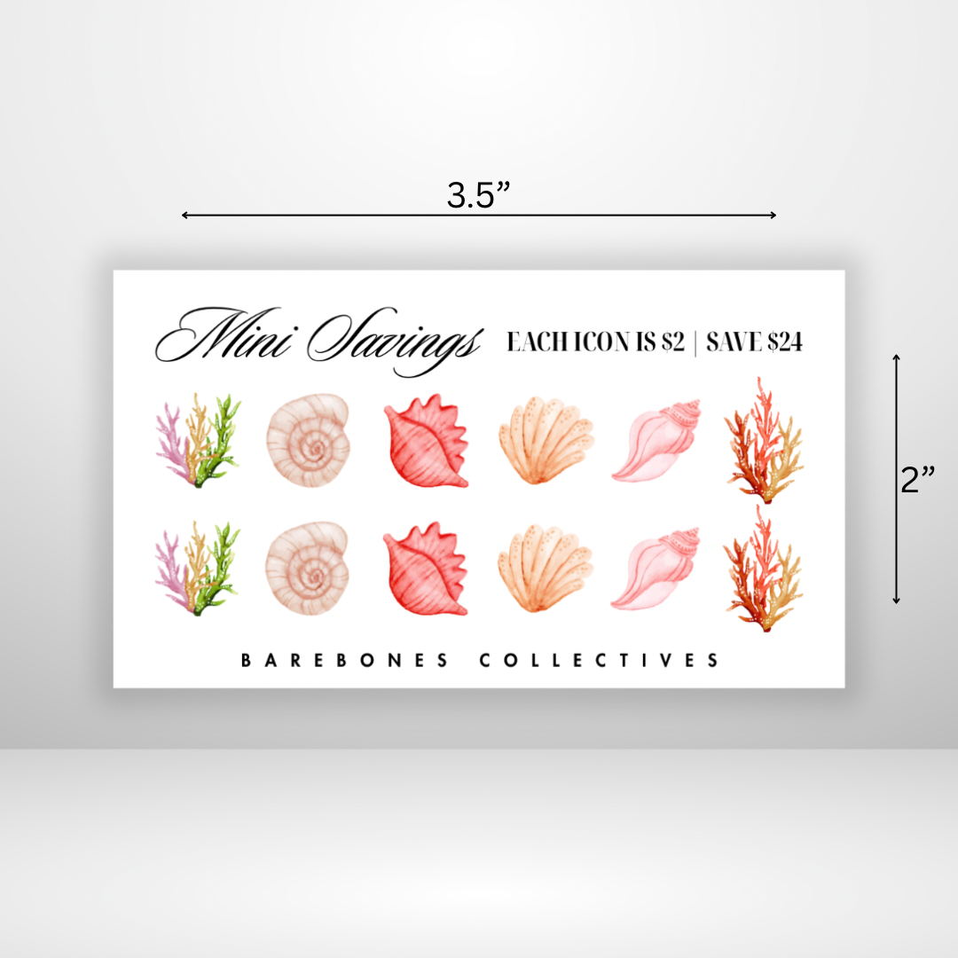 Sea Shells Mini Savings Challenge Save $24