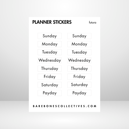 Days of the Week 3x4 Sticker Sheet