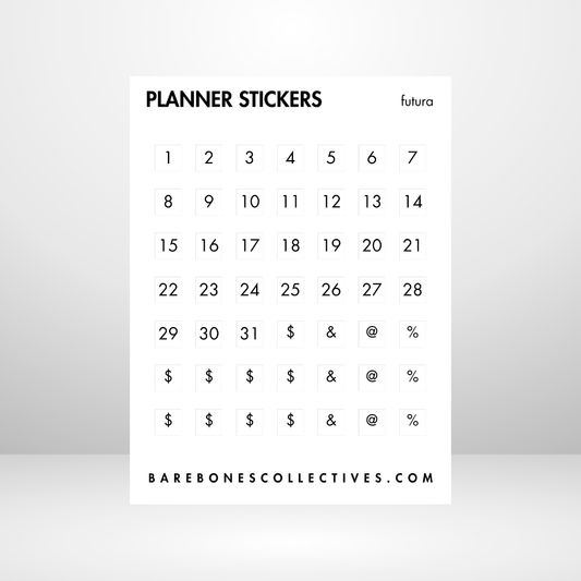 Monthly Dates 3x4 Sticker Sheet