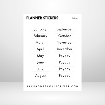 Month and Payday 3x4 Sticker Sheet