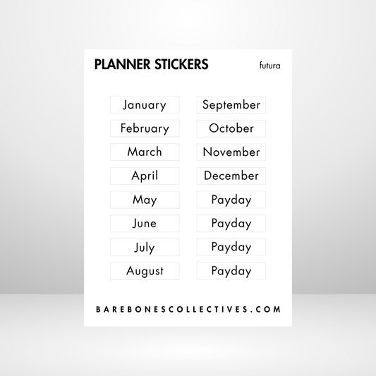 Month and Payday 3x4 Sticker Sheet