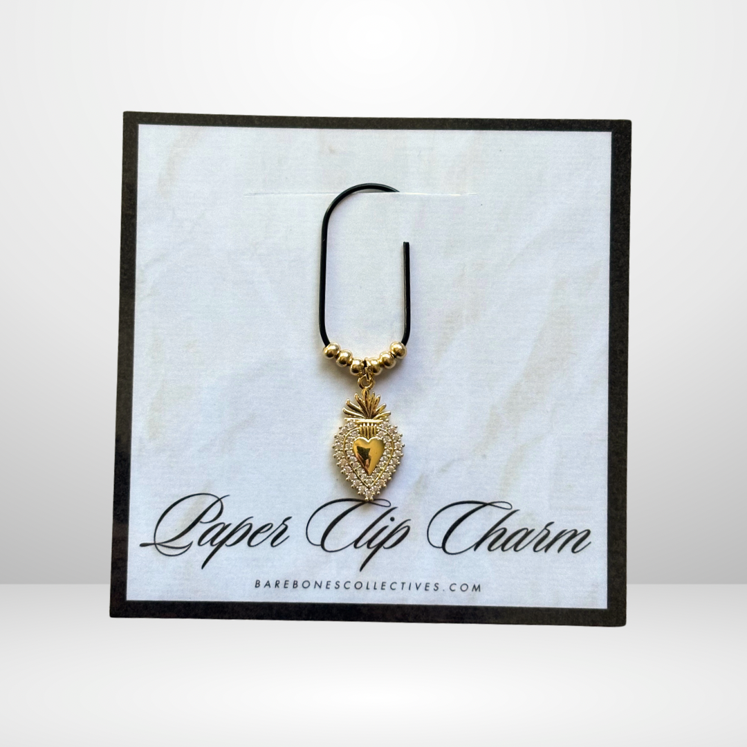 The Sacred Heart Gold Paper Clip Charm
