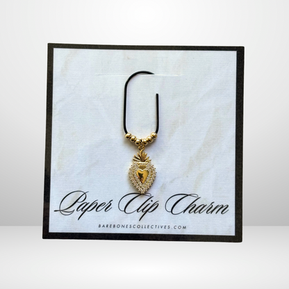 The Sacred Heart Gold Paper Clip Charm