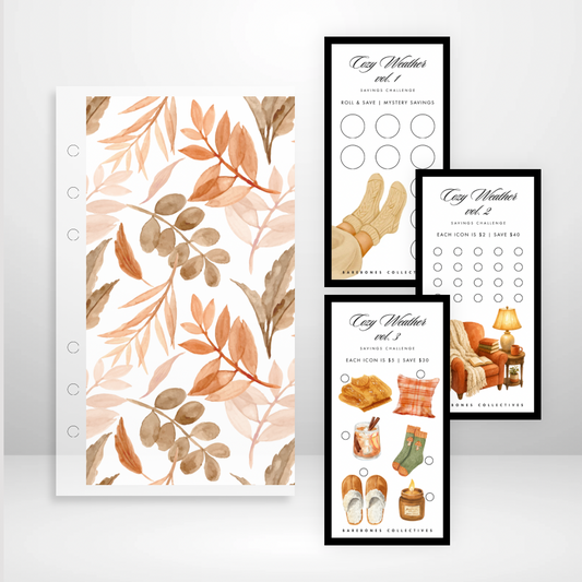 Cozy Weather - Matte Cash Envelope + Savings Challenges