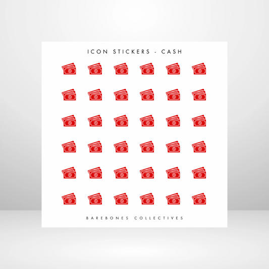 Cash Icon - Planning Sticker Sheet