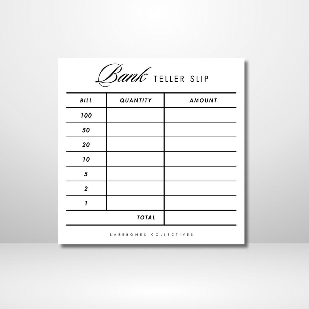 Bank Teller Slip Notepad Vol. 2
