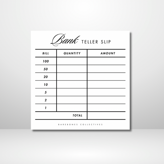 Bank Teller Slip Notepad Vol. 2