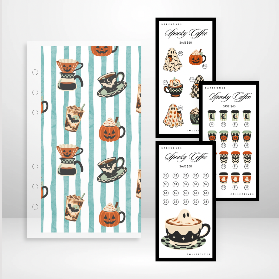 Spooky Coffee - Matte Cash Envelope + Savings Challenges