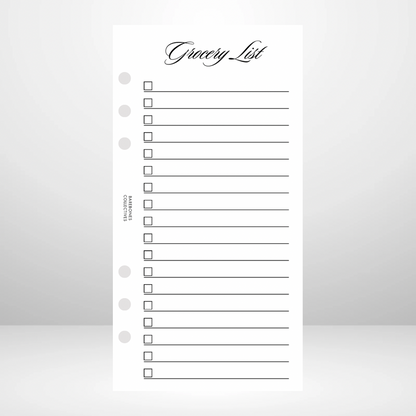 Grocery List Signature Wallet Inserts