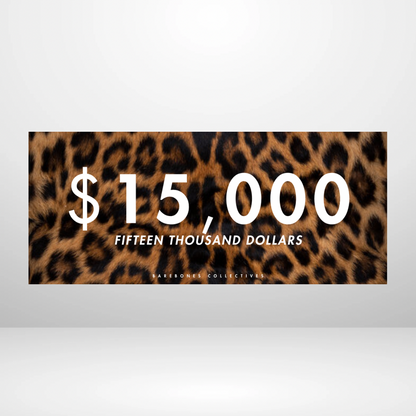 $100 - $50,000 - Leopard Fur Cash Place Holders