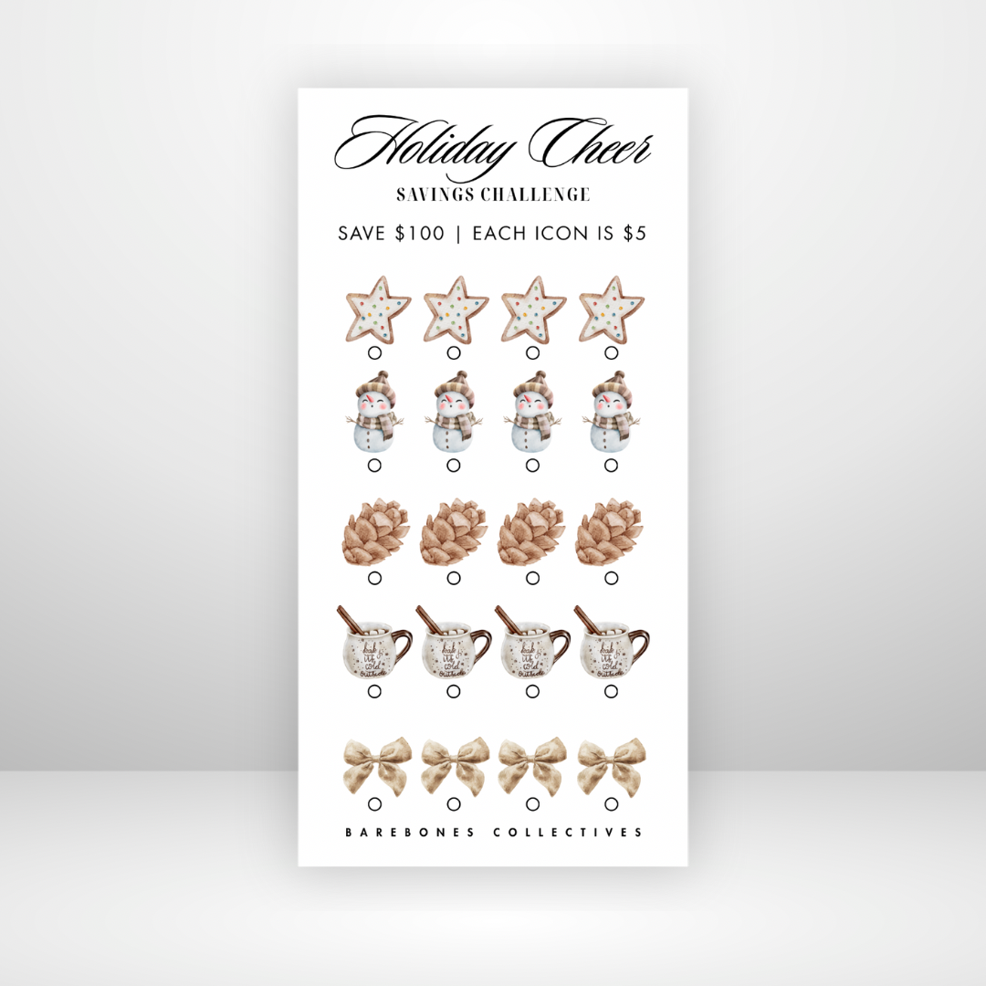 Holiday Cheer Christmas 3x6 Savings Challenge Save $100
