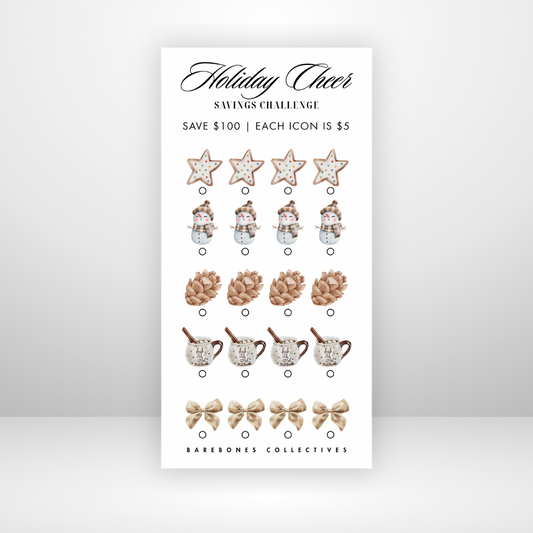 Holiday Cheer Christmas 3x6 Savings Challenge Save $100