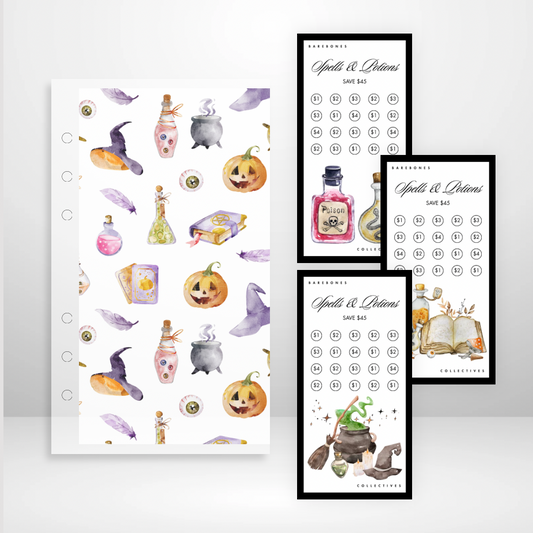 Spells & Potions - Matte Cash Envelope + Savings Challenges