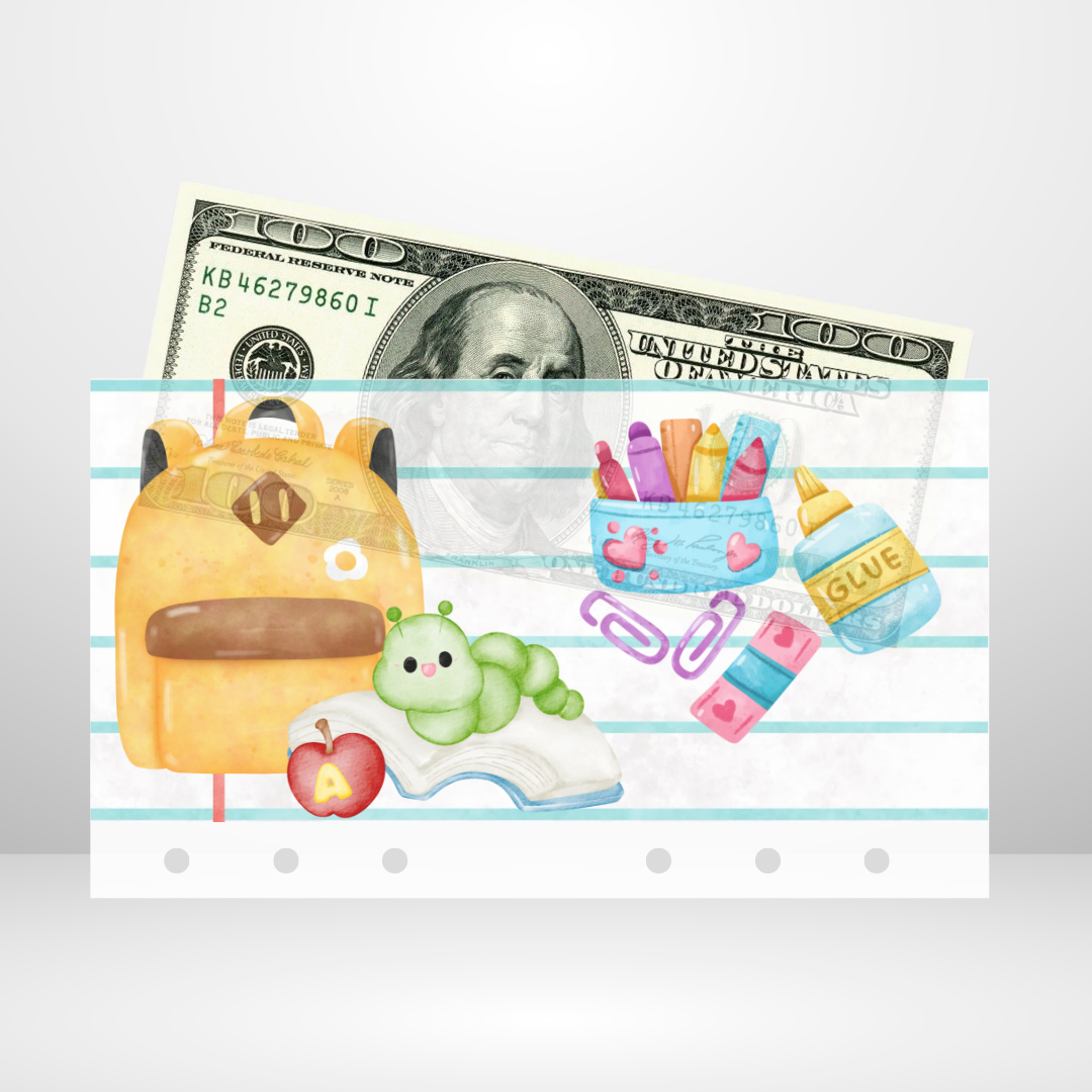 Back to School Style 1 Handmade Cash Envelope