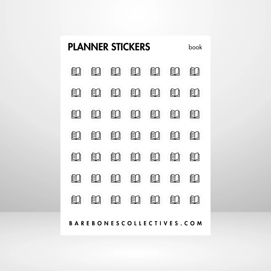 Book Icon 3x4 Sticker Sheet