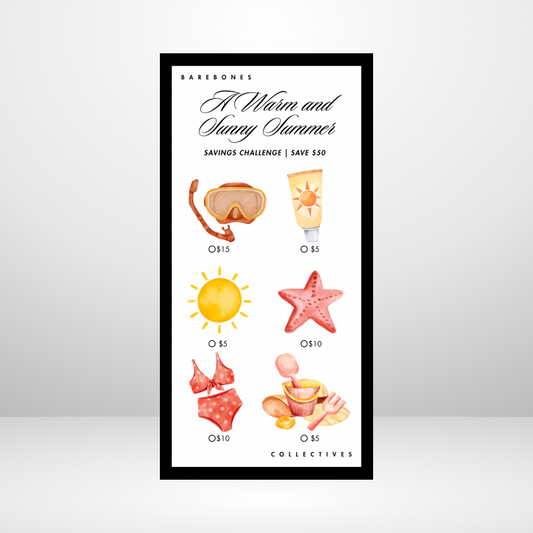 A Warm and Sunny Summer Barebones Savings Challenge Save $50