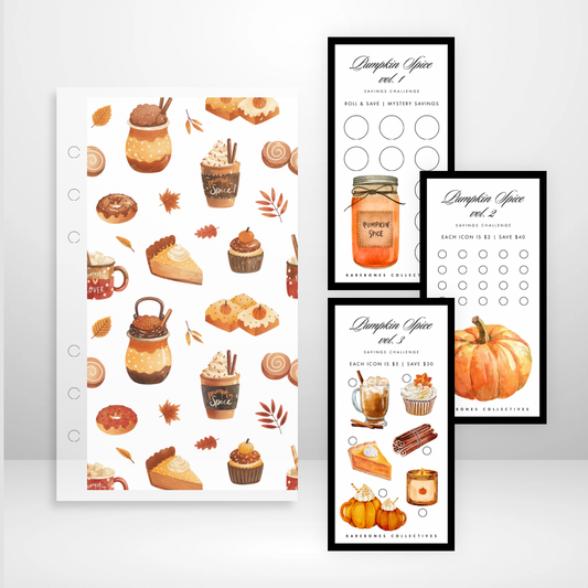 Pumpkin Spice - Matte Cash Envelope + Savings Challenges