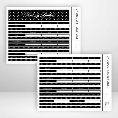 Monthly Budget Sticker Sheets For Notebooks - Polka Dots