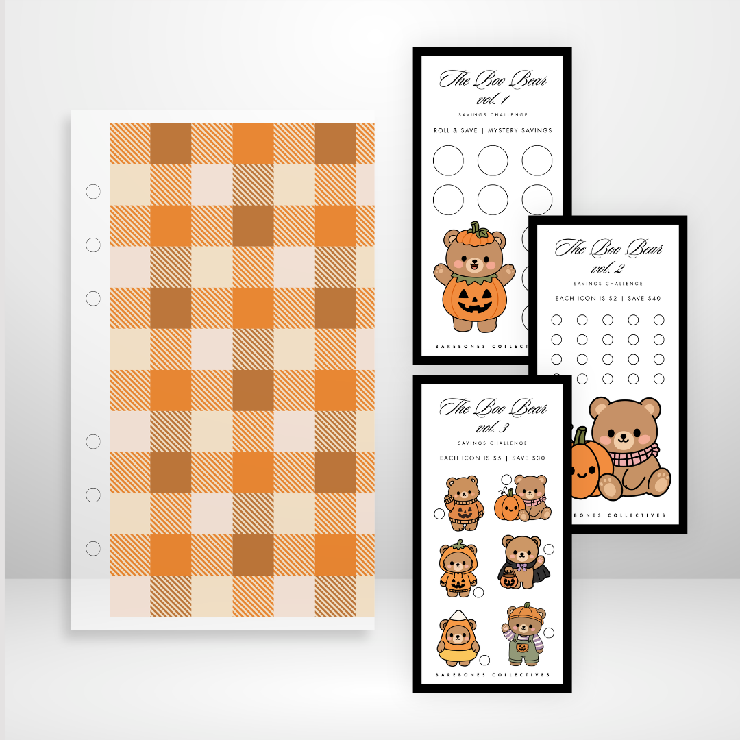 The Boo Bear - Matte Cash Envelope + Savings Challenges