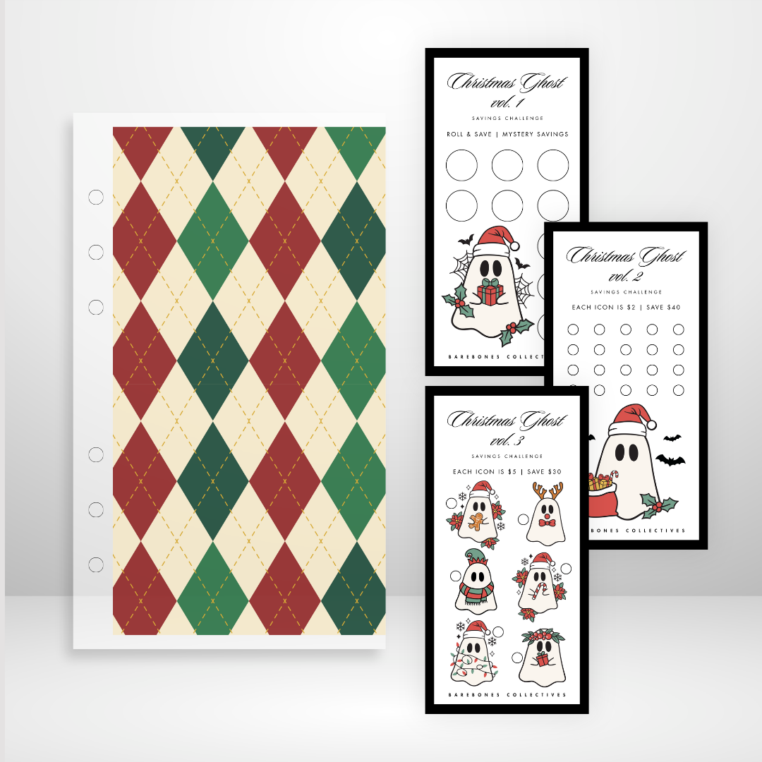 Christmas Ghost - Matte Cash Envelope + Savings Challenges