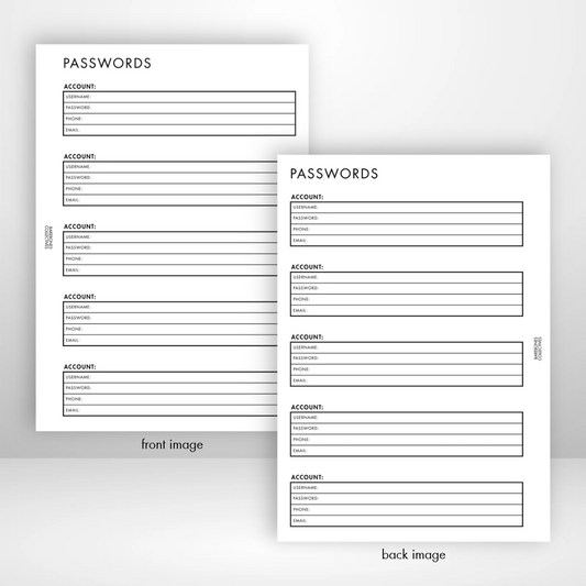 Passwords Barebones Inserts vol. 3 Set of 3