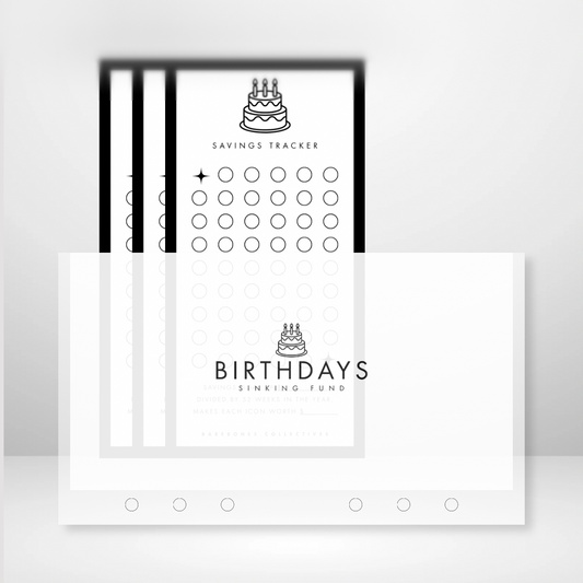 Birthdays - Matte Cash Envelope + Savings Trackers