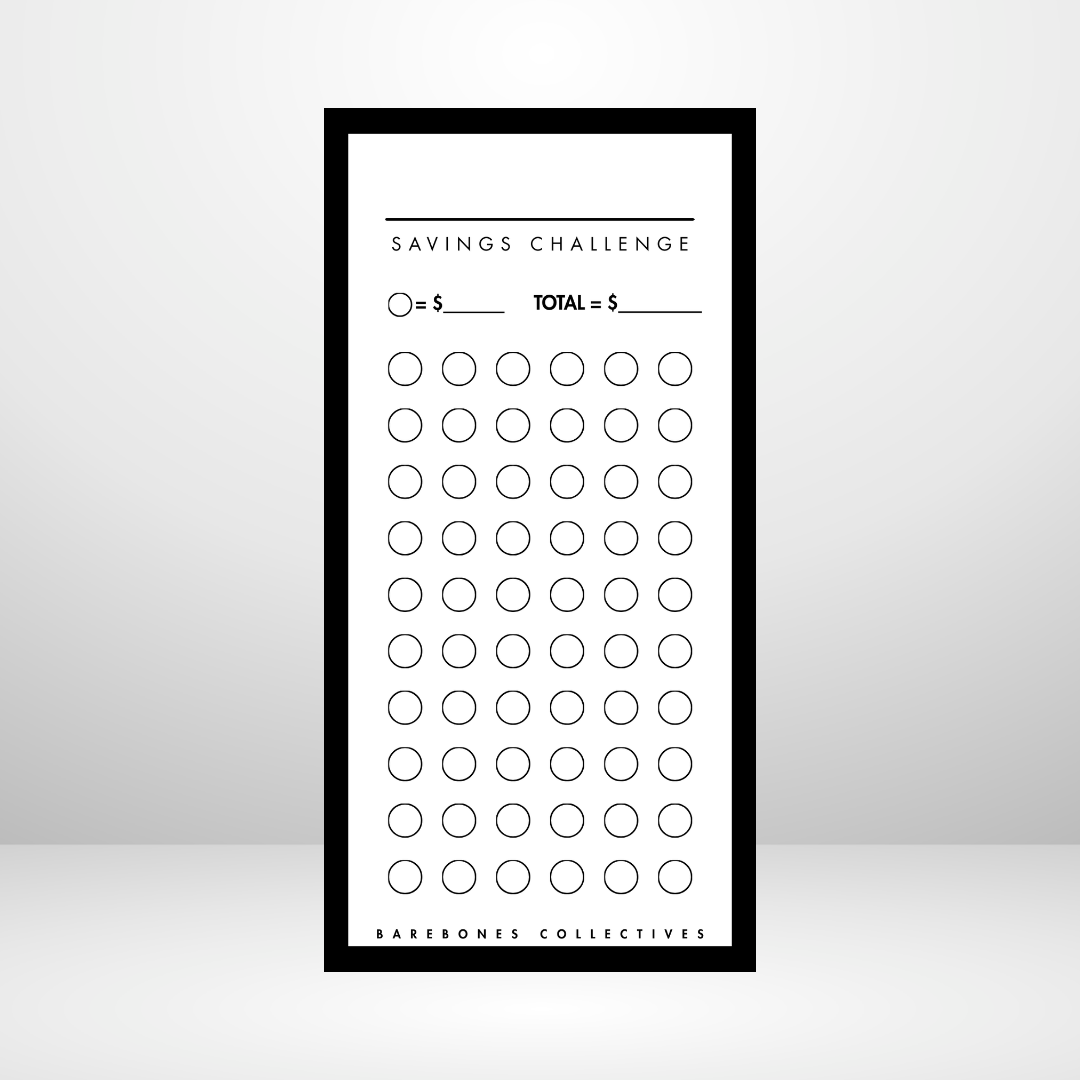 Customizable  Barebones Savings Challenge Set of 3