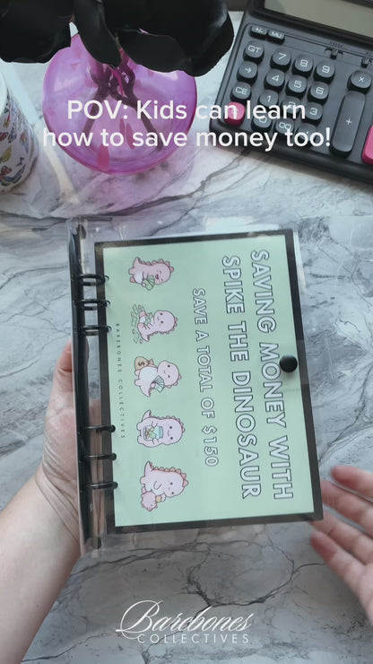 Spike The Dinosaur Kids Savings Challenges A5 Binder Set