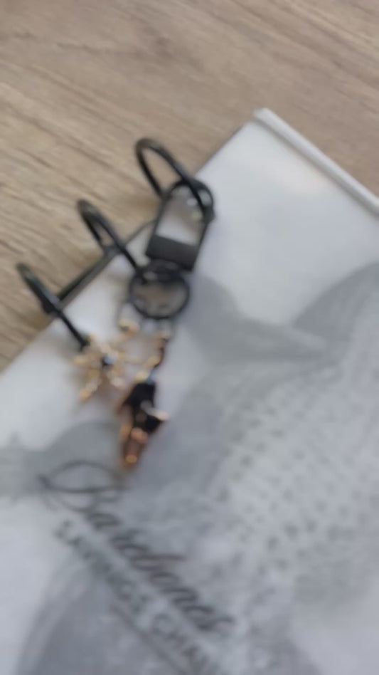 Mystical Black Cat Black Dangle Charm