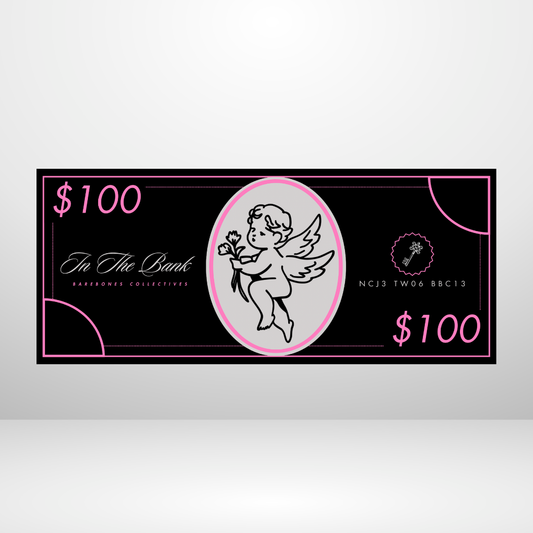 Barebones Currency #PL1 $100 - $500 Noir Set of 4 Cash Place Holders