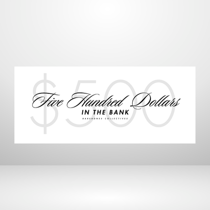 Barebones Script White $100 - $1000 Cash Place Holders